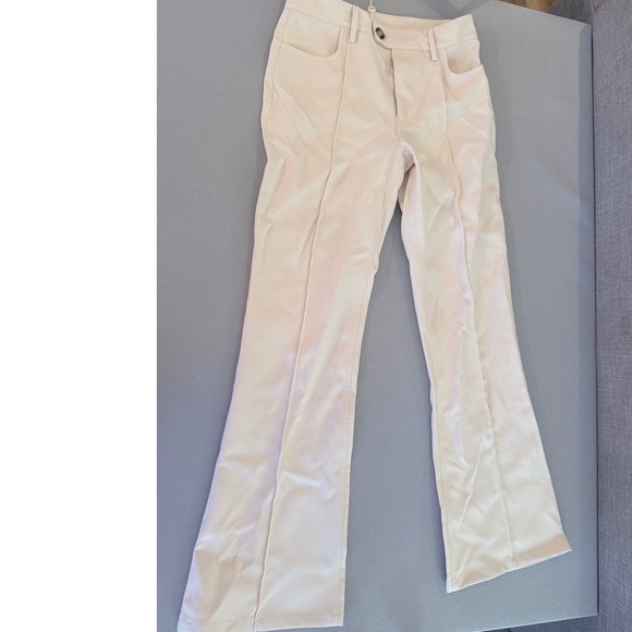 böhme Pants - Bohme Cream High Waisted Pintuck Flare Pants Off White Small NWOT